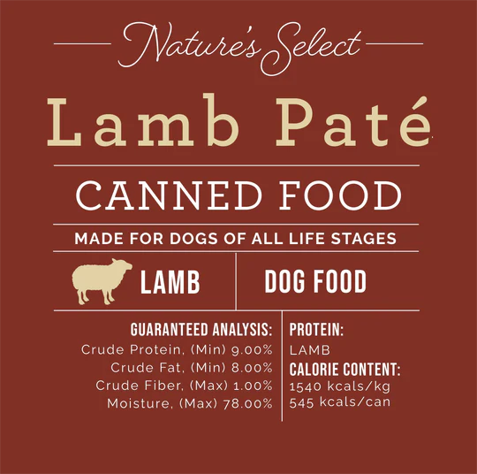 Nature’s Select - Lamb & Rice Formula Paté