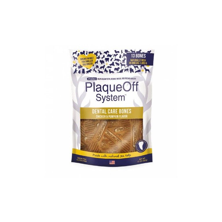 PlaqueOff System Dental Care Bones Chicken & Pumpkin 17 oz- 13 Bones